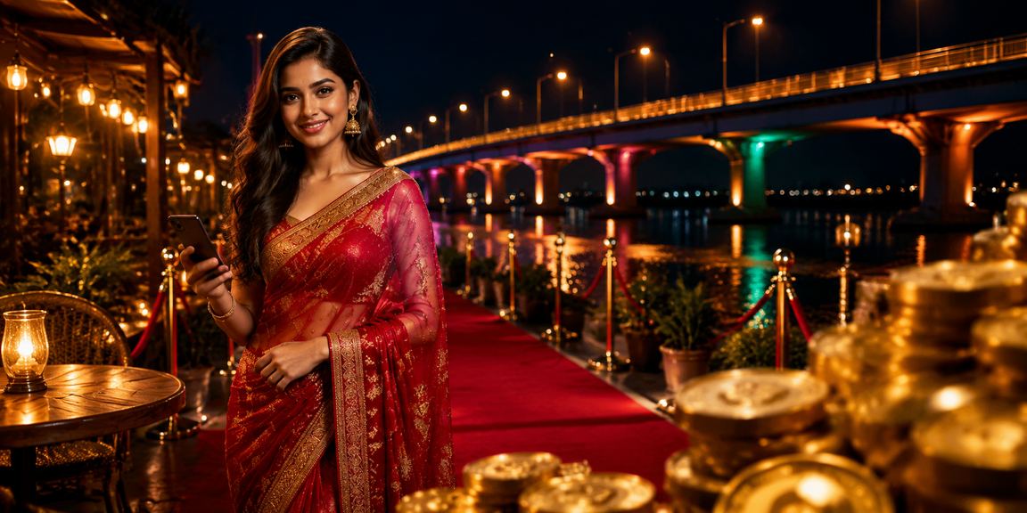 A woman in a saree in Barisal using a mobile casino responsibly