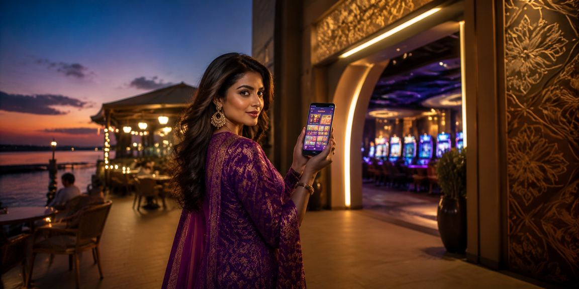A user browsing the casino app and sports events on mobile at Cox's Bazar beach