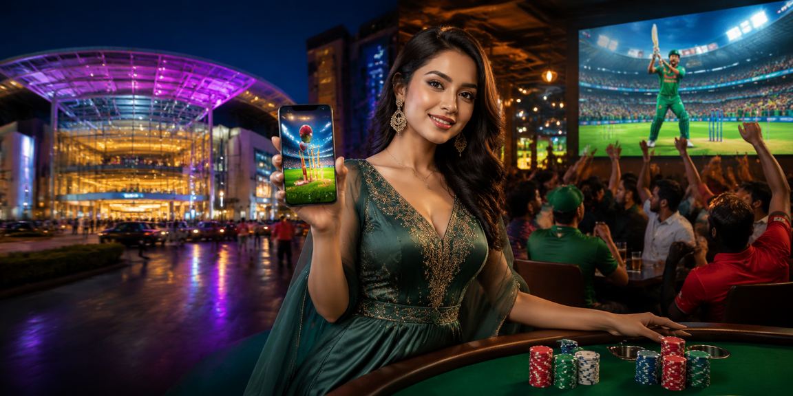 A Bangladeshi model watching cricket betting events on mobile in Dhaka