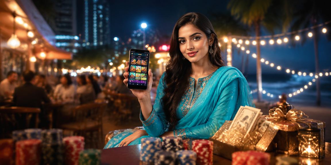 A user in Dhaka wearing a shalwar kameez browsing casino games and odds on mobile