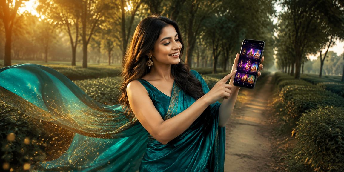 A user in a saree in Rajshahi enjoying casino games and odds on mobile